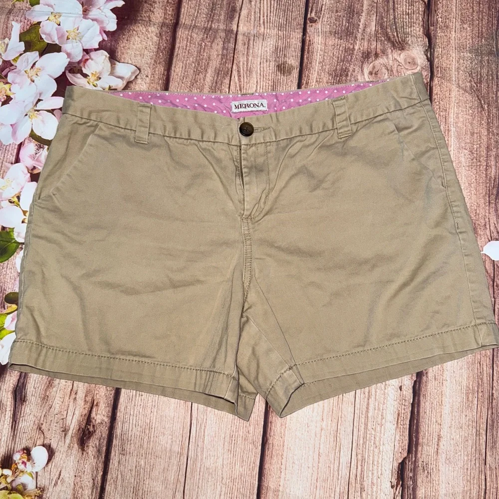 Merona Khaki Shorts - Picture 1 of 3